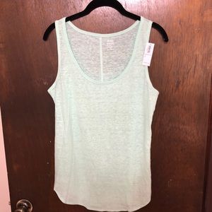 NWT Old Navy Relaxed Linen-Blend Curved-Hem Tank